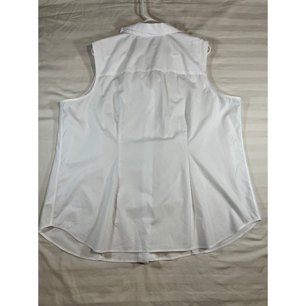 Talbots Plus White Sleeveless Wrinkle Resistant Button Down Shirt 2X ID5134 - Picture 14 of 15